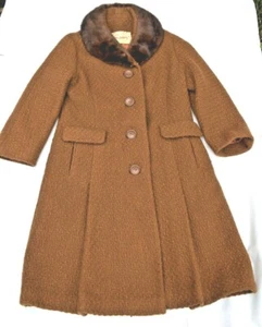 Abrigo gabardina vintage Hockanum boldeena Miller Schulman Sidney de lana piel - Imagen 1 de 12