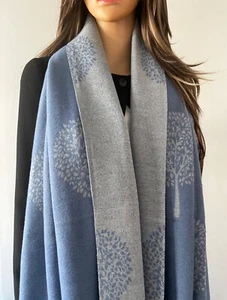 Blue Tree of Life Blanket Scarf Oversized Pashmina Shawl Winter Wrap Long Large - Picture 1 of 187