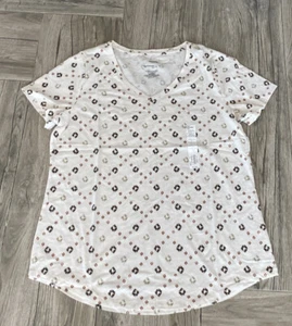 Sonoma Everyday Tee Essential V Neck Short Sleeve T-Shirt Diamond design - Picture 1 of 2