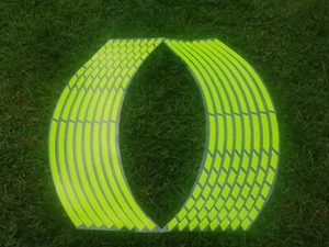 Neon Green Motorbike Car Rim Tape Wheel Reflective Sticker Motorcycle - Picture 1 of 3