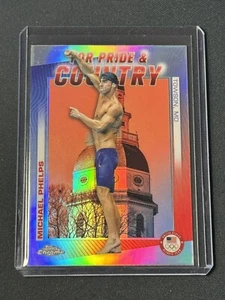 2024 Topps Chrome Olympics MICHAEL PHELPS For Pride & Country Refractor #PC5 - Picture 1 of 2