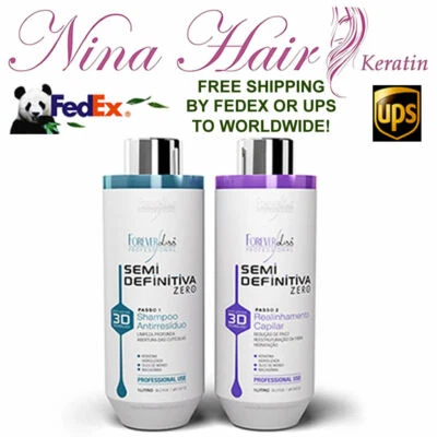 Treatment Keratin Smoothing Forever Liss 3D Brazilian 2X1 Lt Free Shipping FedEx - Image 1 of 3