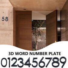 Functional 3D House Number Sign with Glossy Black Finish Stick Anywhere