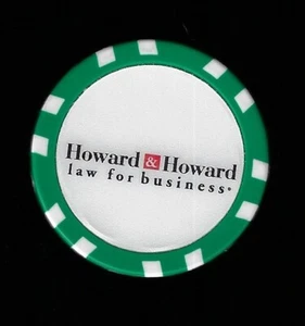 Howard & Howard Law Business Card Sample Green Chip - Picture 1 of 2