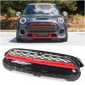 Gloss Black Red Front Bumper Grille For 14-21 Mini Cooper F55 F56 F57 GP Style - Bild 1 von 12