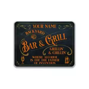 Alcohol is the Father of Invention Personalizado Antiguo Barra Azul Letrero Barra Letrero de Metal - Imagen 1 de 14