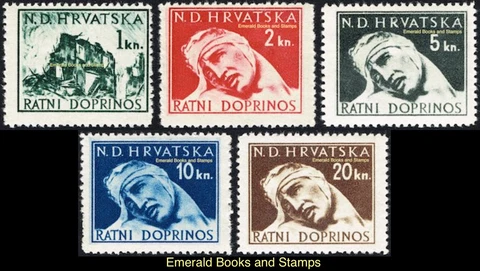 EBS Croatia NDH 1944 - Red Cross obligatory tax - Michel Z3-Z7 MNH** Cover