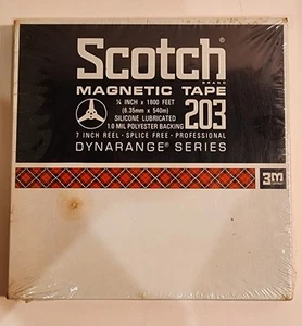 3M Scotch 203 Nastro Bobina Vuoto 7 Pollici 1/4 Pollice x 1800 Ft NOS Leggi Descrizione - Foto 1 di 3