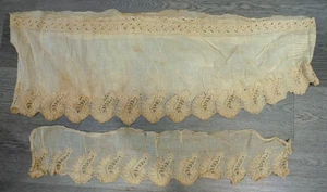 Enagua antigua intrincada fragmento textil P7802 - Imagen 1 de 6