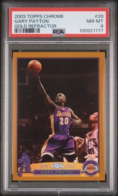 2003 Topps Chrome Gary Payton #/99 Gold Refractor #29 LA Lakers PSA 8 NM-MT - Image 1 of 2