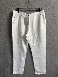 Poetry Heavy Linen White Straight Leg Jeans in Ice Women’s Sz 12 NWT - Picture 1 of 13