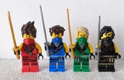 Lego Ninjago Lot of 4 Legacy Rebooted minifigs KAI, Jay, LLOYD, Cole - Image 1 of 2