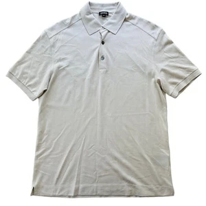 Zegna Mens Cotton Silk Polo Ecru Cream Size Medium / 50 Short Sleeve - Picture 1 of 6
