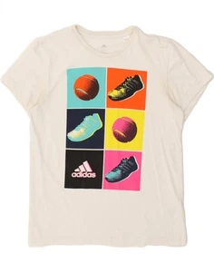 ADIDAS Mens Climalite Graphic T-Shirt Top Medium White Cotton AW15 - Picture 1 of 3