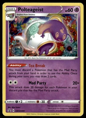 Pokemon TCG SWSH: Sword & Shield Promo Cards #SWSH081 Polteageist NM - Image 1 of 2