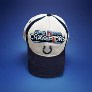 Vtg. NFL Reebok Colts Super Bowl Champions February 4, 2007 Adjust Ball Cap Hat - Picture 1 of 10