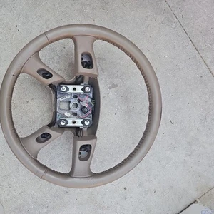2003-2006 GM TAHOE YUKON TAN LEATHER STEERING WHEEL - Picture 1 of 2