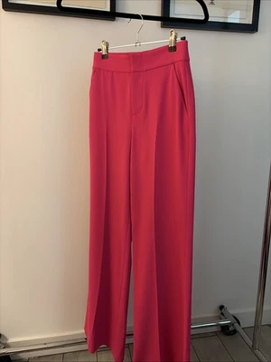 Pantalón rosa para mujer Alice + Olivia talla 0 tiro alto Foto 1 de 4