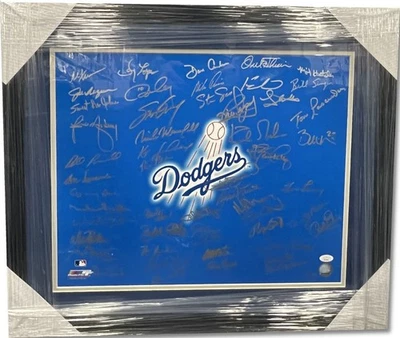 Lasorda Gibson Garvey +47 Signed 16x20 Photo Dodgers /50 Framed JSA YY54552 - Image 1 of 4