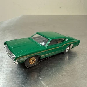 Vtg AURORA T-Jet FORD TORINO Green w/ Gold HO Slot Car - Needs Service - Picture 1 of 7