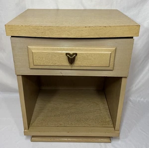 Vintage Mengel Furniture Mid Century Modern Blonde Nightstand Laminate & Wood - Picture 1 of 24
