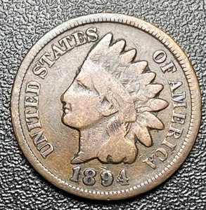 1894 Indian Head Cent Good Coin - Picture 1 of 4