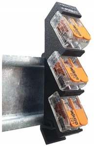 DIN Rail Hutschienenhalter für Wago Klemmen Verbindungsklemmen 5 leiter 221-412 - Bild 1 von 4