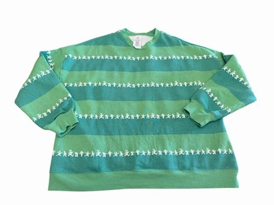 Disney Parks Mickey Mouse & Friends Pullover Sweatshirt Adults Green Sz M. - Image 1 of 4