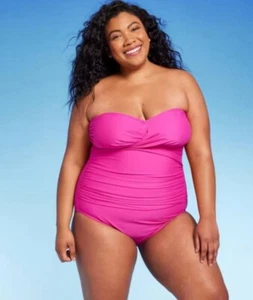 Kona Sol Women's Bandeau Halter One Piece Swimsuit Tummy Control - Picture 1 of 4