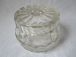 alte Pressglas Glas-Dose Honigtopf mit Deckel Weiler&Co Köln Werbung rund 9,5x8 - Picture 1 of 7