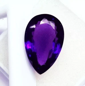 Anillo de pera de 12 quilates amatista púrpura genuina tamaño piedras preciosas naturales tratadas verificado - Imagen 1 de 5