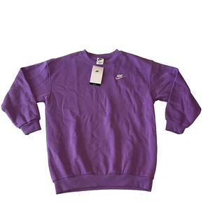 Nike Pullover Sweatshirt Kids Size L Purple Long Sleeve Oversized Fit Crew Neck - Picture 1 of 15