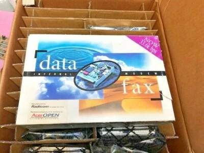 NEW IN RETAIL BOX VINTAGE RADICOM 33.6K FAX MODEM WITH MANUAL, CABLES, SOFTWARE - Image 1 of 4