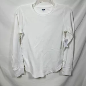 NWT Old Navy Thermal Scoop-Neck Tee for Girls White XL 14-16 NEW Long Sleeve - Picture 1 of 8