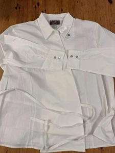 Denim & Co Camisa Manga Larga Cuello Envolvente Frontal Mezcla de Algodón Mujer Talla 1X - Imagen 1 de 11