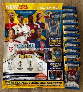 Topps Match Attax Extra UEFA 2023-24 - STARTER PACK, 10 PACKS & KERR 100 CLUB - Picture 1 of 7