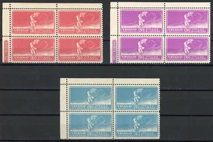 Uruguay 1924 Olympic Games Sc# 282-284 RARE Corner Blocks Mint XF OG NH Scarceđź’Ž - Picture 1 of 2