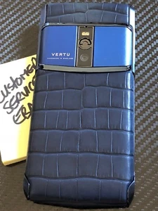 Brand NEW Genuine Vertu Signature Touch 5.2" Pure Navy Alligator Super RARE  - Picture 1 of 3