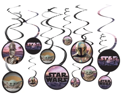 Decoraciones de remolino The Child - Decoraciones de remolino Yoda de Star Wars con recorte - 12 piezas Foto 1 de 4