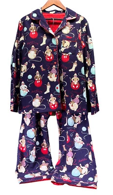 Juego de pijamas Nick & Nora talla mediana calcetín mono hilo de tejer franela Foto 1 de 4