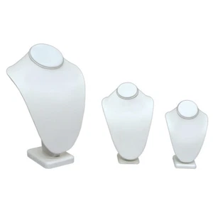 Weiße Halskette Aufsteller weiß Schmuck Büste Aufsteller Kunstleder Halskette Aufsteller - Bild 1 von 5