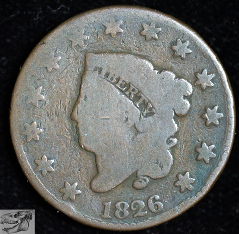 1826 Coronet Head Large Cent, Good Condition, Free Shipping in USA, C6447 Cover