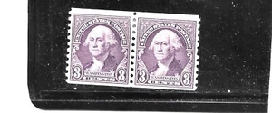 US Stamps 1901-40 unused SCOTT 721 1932 3 CENT WASHINGTON MNH OG VF coil pair - Picture 1 of 1