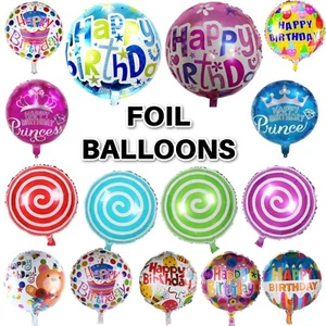 18" Happy Birthday Round Foil Balloons self inflating Pink Party Decorations UK - Picture 1 of 31