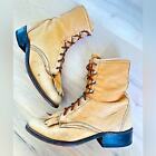Vtg Western Heritage Boots Cowgirl Women's Size 5.5 Tan Rustic Distressed Boho