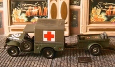 DODGE 4X4 SANITARIO + RIMORCHIO ACCESSORI SOLIDO 61010 1/50 ESERCITO USA 1944 - Immagine 1 di 2