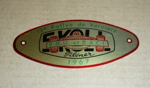 Ancien badge plaque de calandre RACL RMU 12e RALLYE DE VERVIERS 1967 Liège - Picture 1 of 2