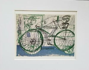 Friedensreich Hundertwasser "Cyclist In The Rain" Matted Offset Lithograph 1986 - Picture 1 of 4
