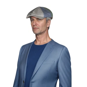 Men's Newsboy Cap – Patchwork 8 Panel Flat Hat, Vintage Gatsby Style Unisex - Picture 1 of 7