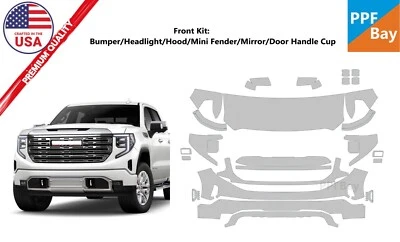 Película de proteção de pintura pré-cortada PPF para GMC Sierra 1500 Denali/AT4/SLT 2022-2025 - Imagem 1 de 4